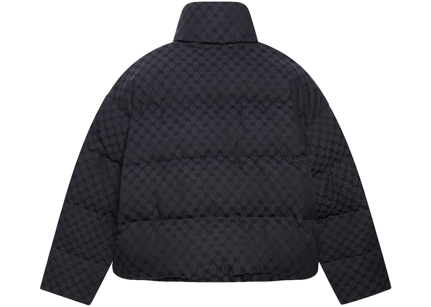 Gucci x Balenciaga The Hacker Project Hacker BB Puffer Jacket Black Dark Grey - 2
