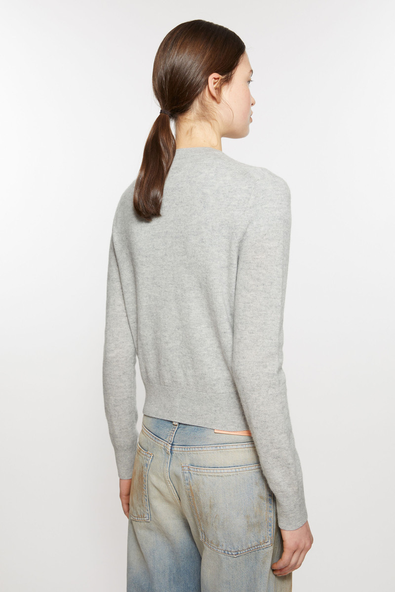 Crew neck cardigan - Light Grey Melange 3