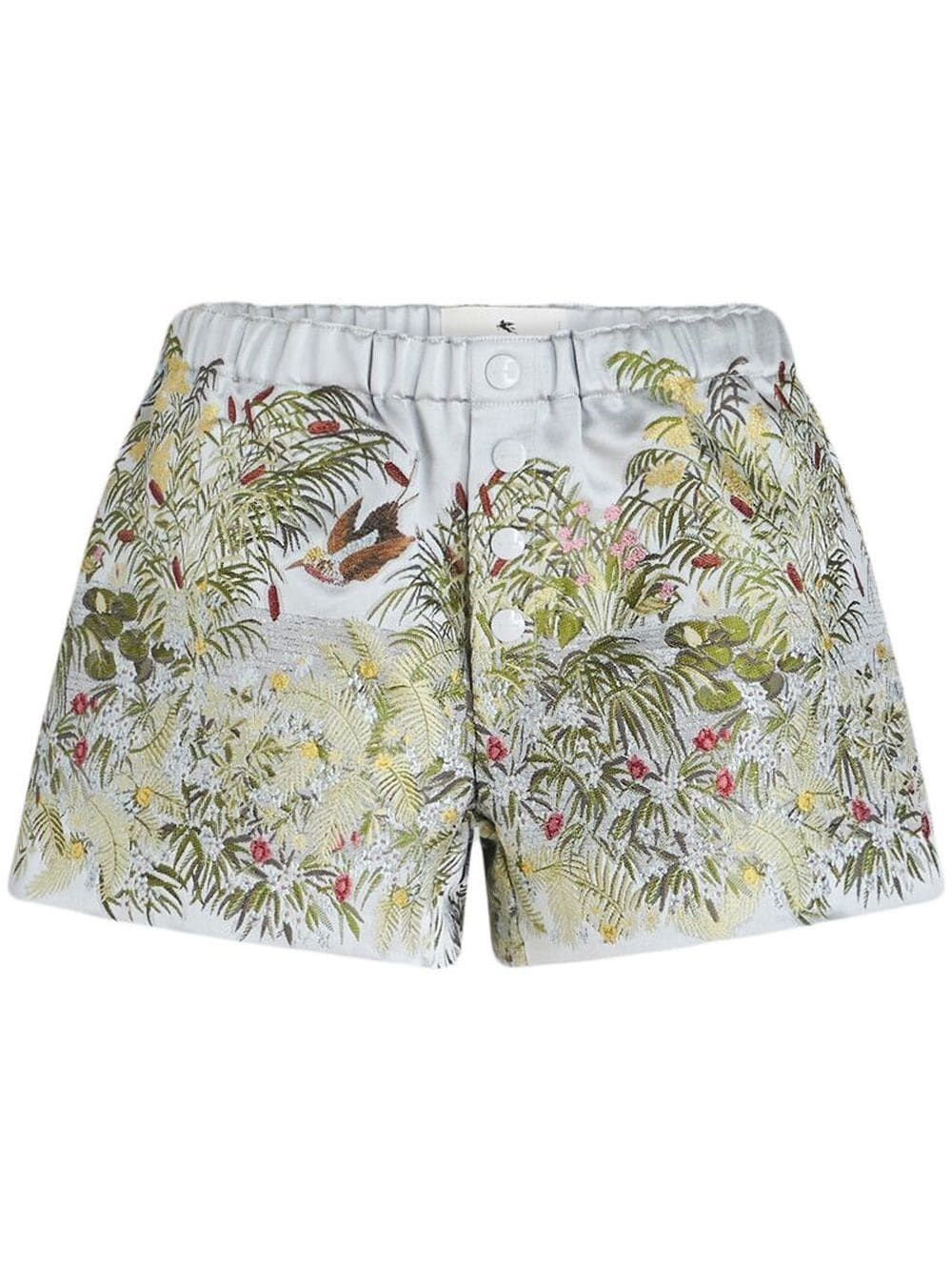 embroidered satin shorts - 1
