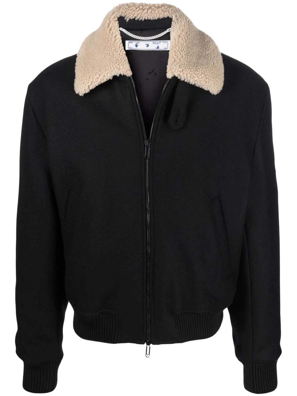 contrast-collar aviator jacket - 1