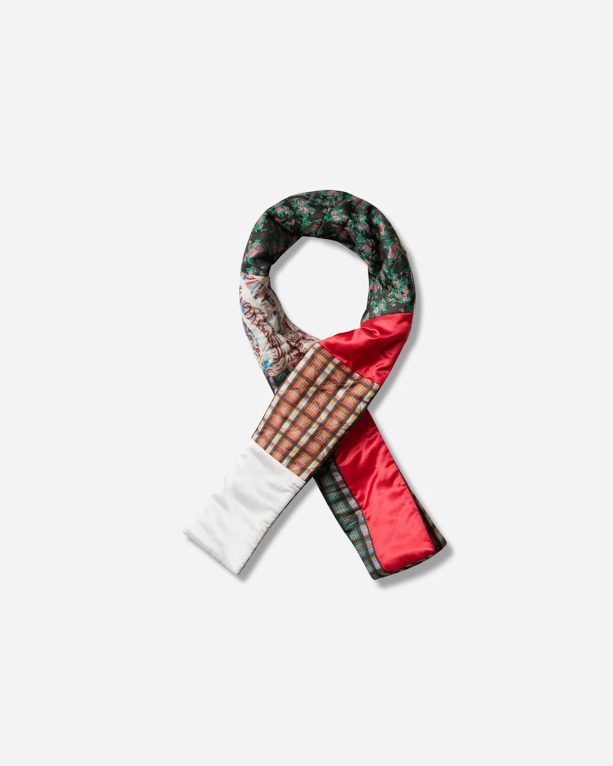 Patchwork Jacquard Scarf Green - 1