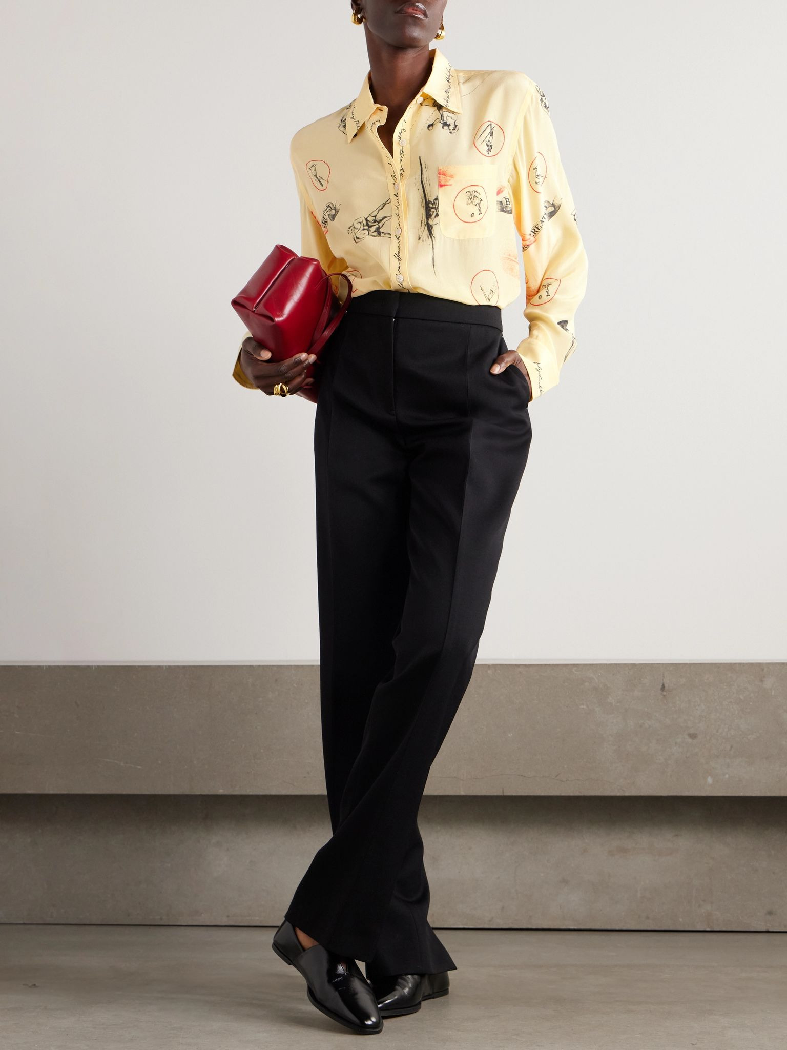 Games printed silk-voile shirt Yellow - 2