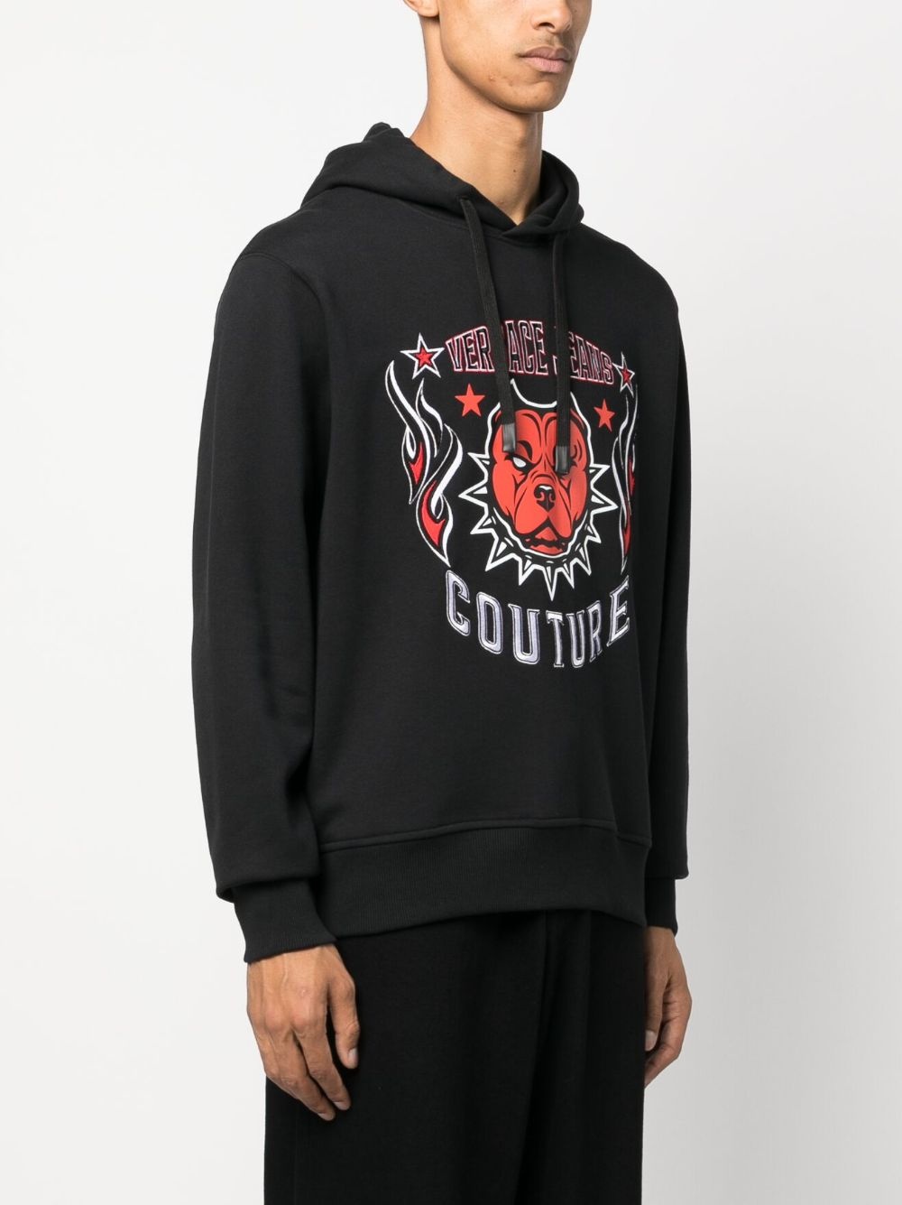 embroidered-logo cotton hoodie - 3