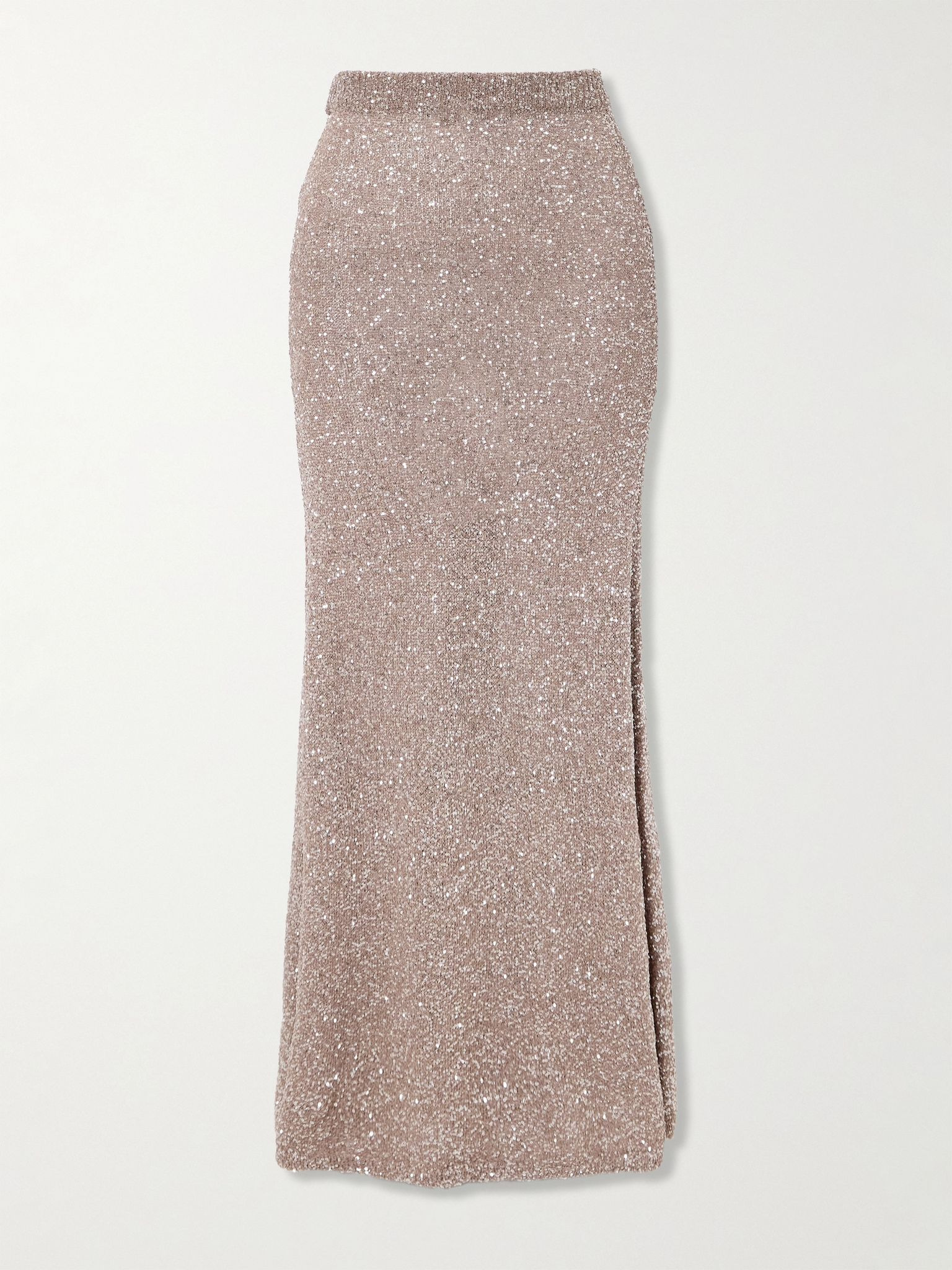 Sequined knitted maxi skirt Neutral - 1