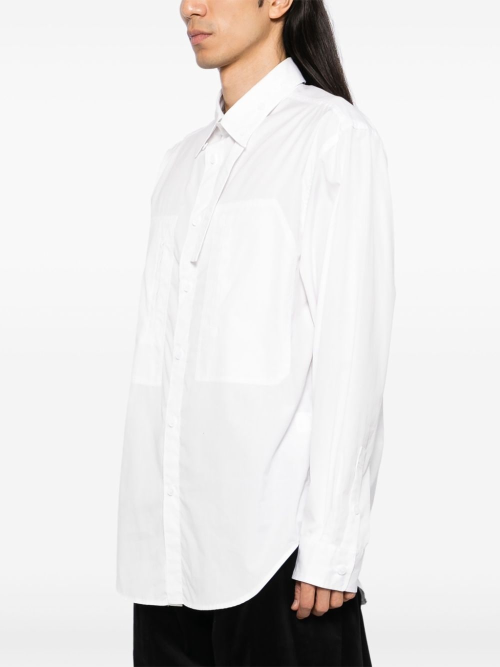 chain-stitch string-collar shirt - 3