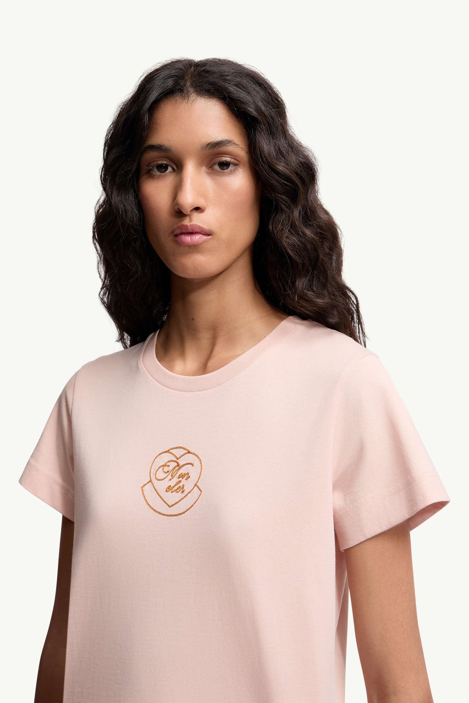 Embroidered Heart Logo Cotton T-Shirt - 4