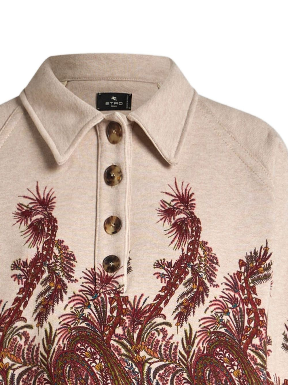 paisley-print polo-neck sweatshirt - 2