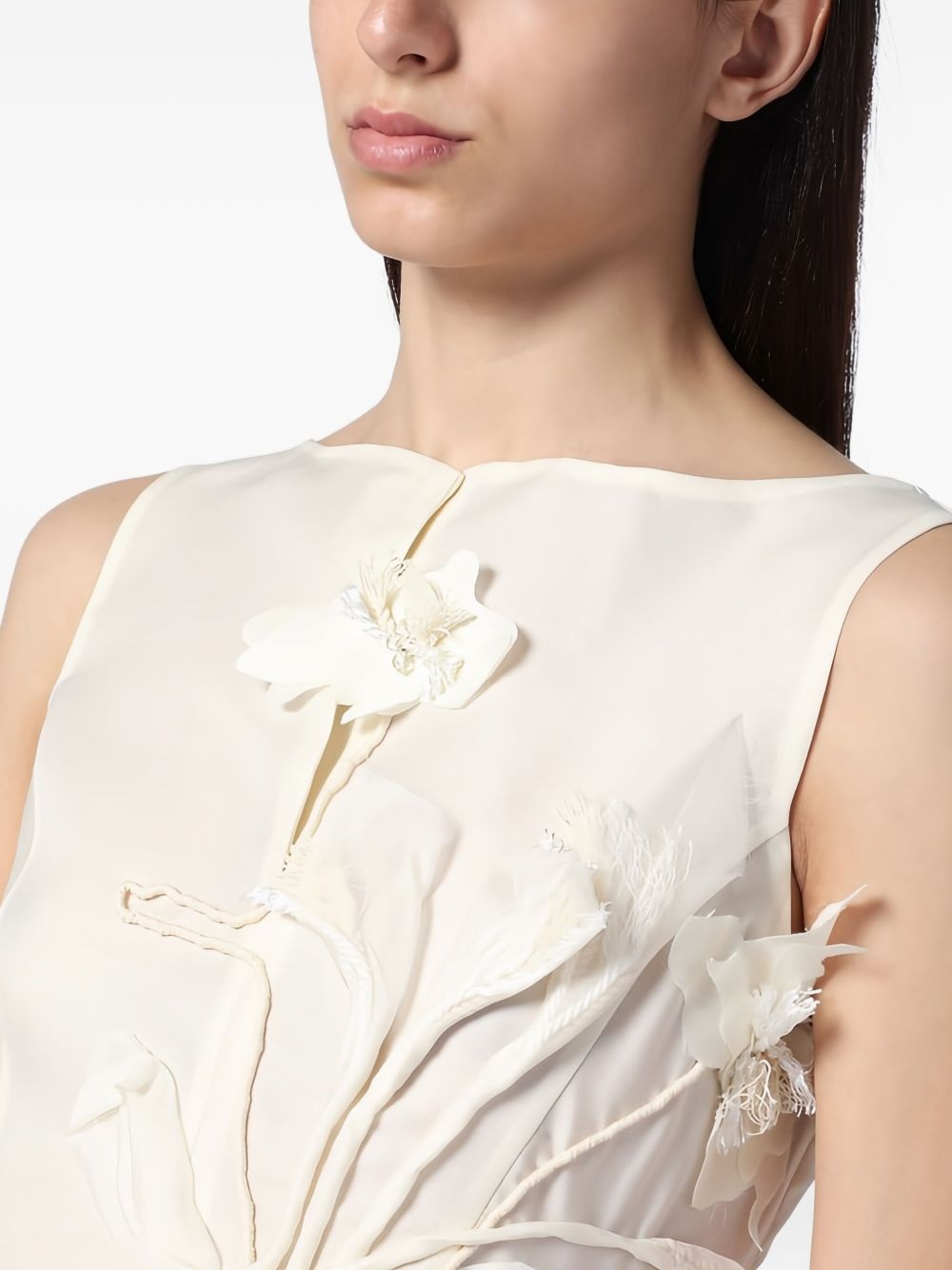 floral-appliqué top - 4