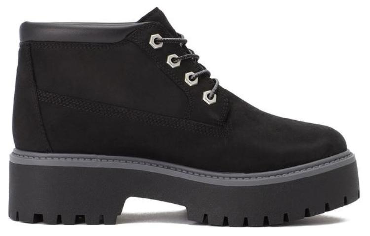 (WMNS) Timberland Stone Street Premium Platform Waterproof Chukka Boots 'Black Nubuck' A5REN - 2