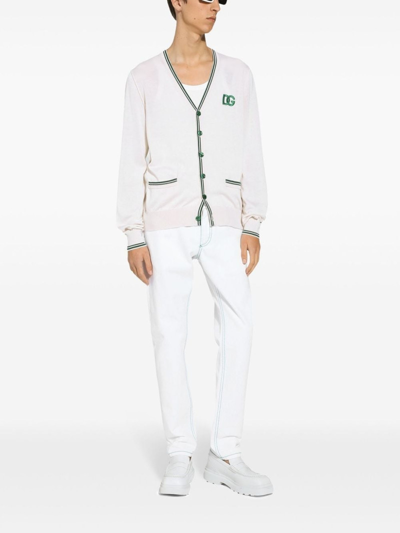 Dolce & Gabbana logo-embroidered silk cardigan outlook