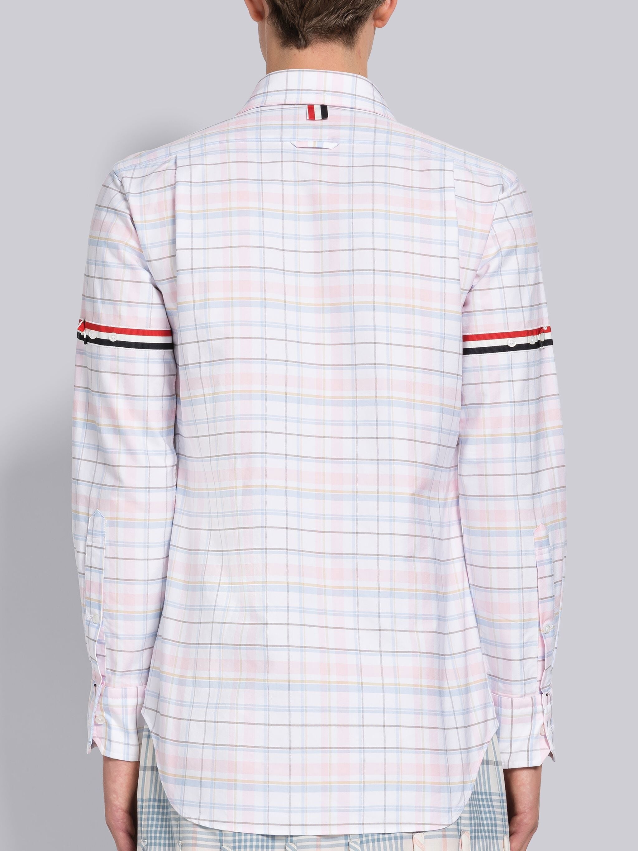 PLAID OXFORD ARMBAND POINT COLLAR SHIRT - 4