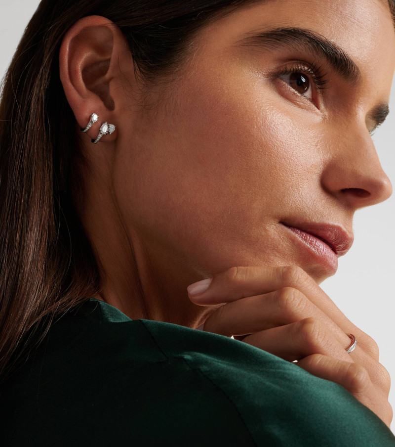 REPOSSI Serti Sur Vide 18kt white gold single earring with diamonds outlook