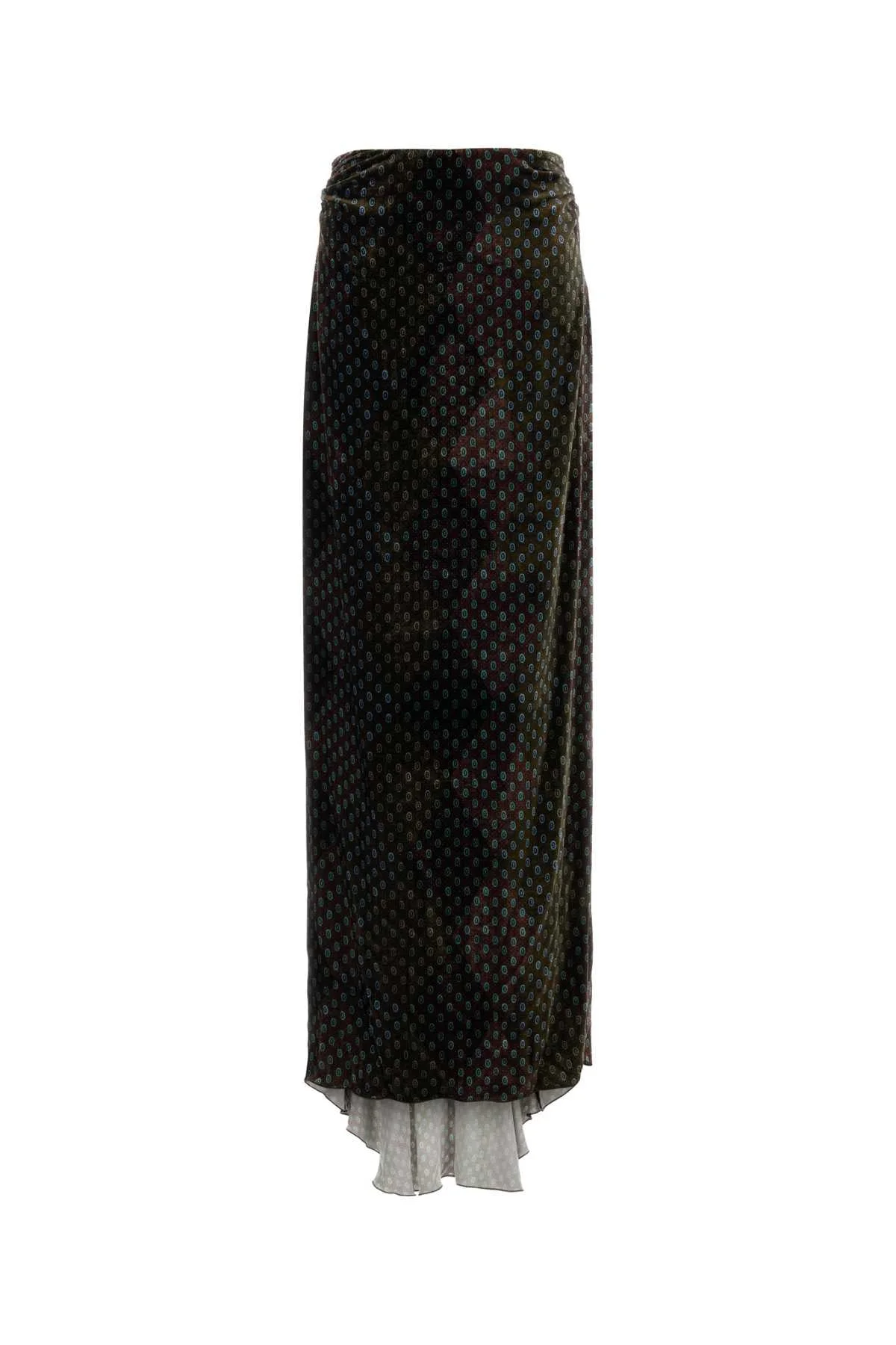 Dries Van Noten Printed Silk-Viscose Skirt — Black - 1