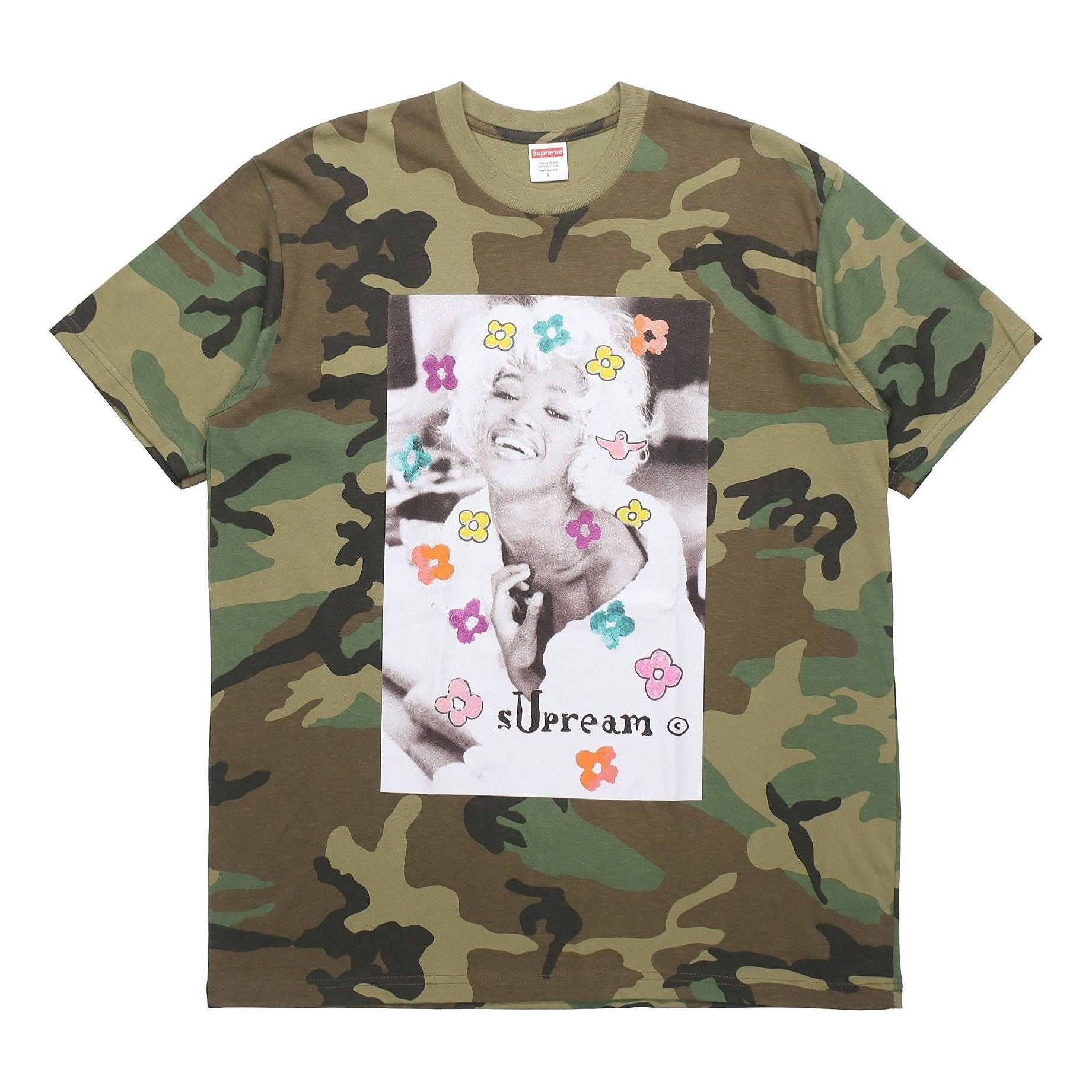 Supreme SS20 Week 1 Naomi Tee Character Printing Short Sleeve Unisex Green Camouflage SUP-SS20-305 - 1
