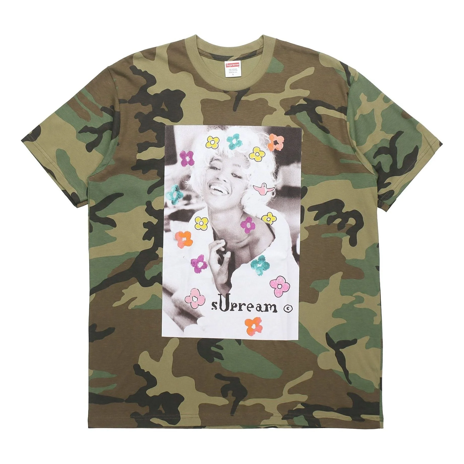 Supreme SS20 Week 1 Naomi Tee Character Printing Short Sleeve Unisex Green Camouflage SUP-SS20-305 - 1