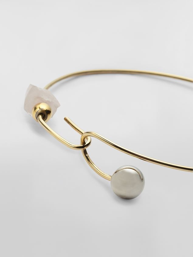 GOLD-TONE BRASS TEARS BRACELET WITH QUARTZ AND METAL SPHERE - 3