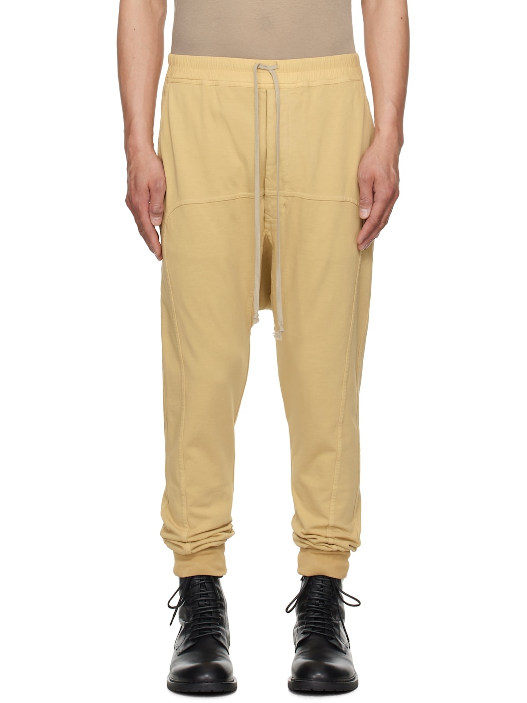 Beige Hollywood Drawstring Sweatpants - 1