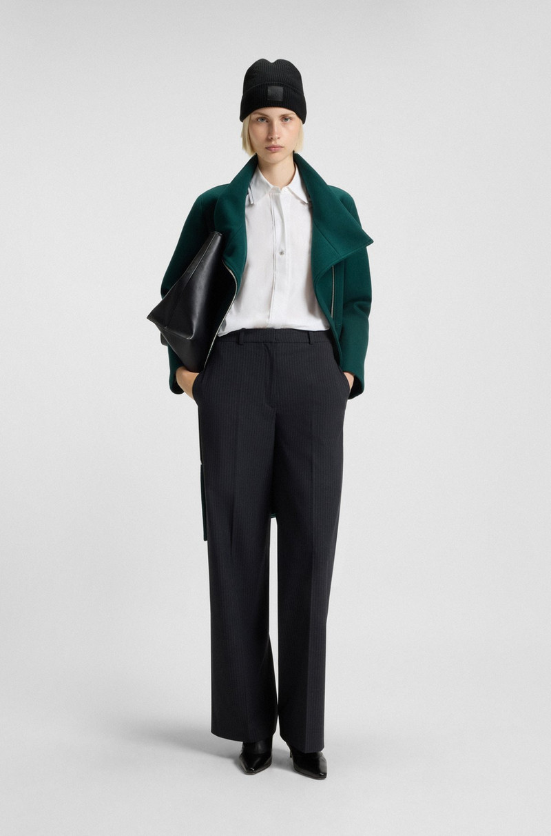 HUGO REGULAR-FIT BLOUSE WITH STACKED-LOGO BUTTON outlook