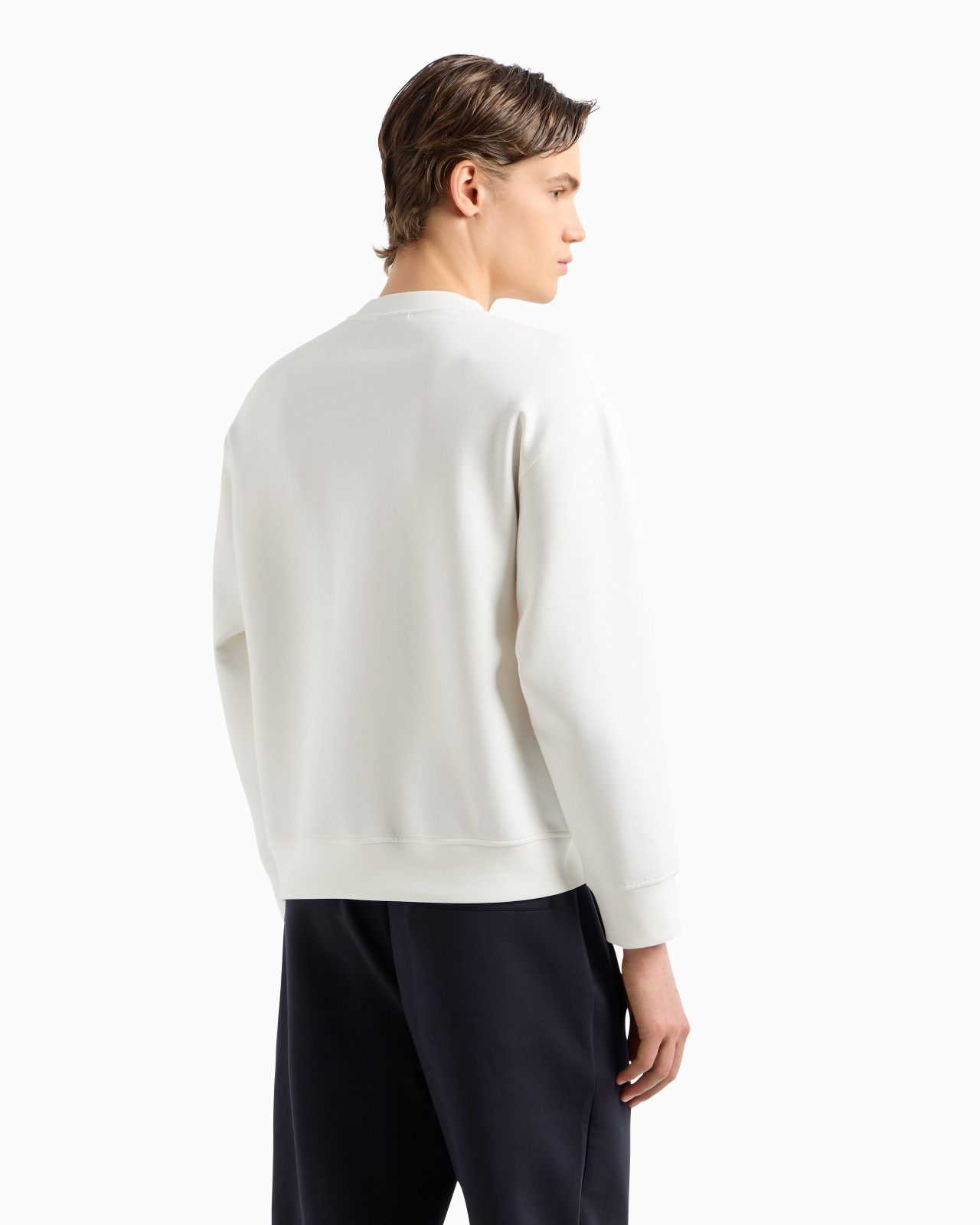 DOUBLE-JERSEY SWEATSHIRT WITH EMBOSSED EMBROIDERED LOGO - 3