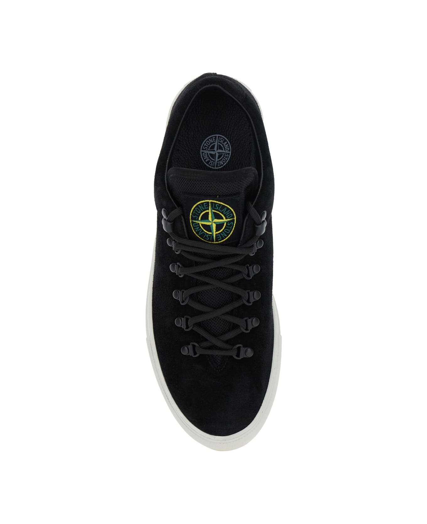 Black Low Top Sneakers With Logo Patch On The Tongue In Suede Man - 4