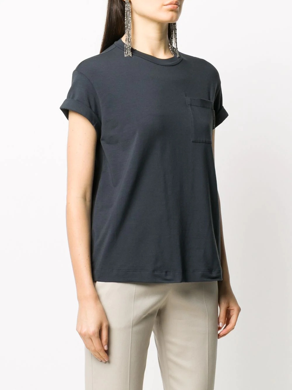 rolled sleeve T-shirt - 3