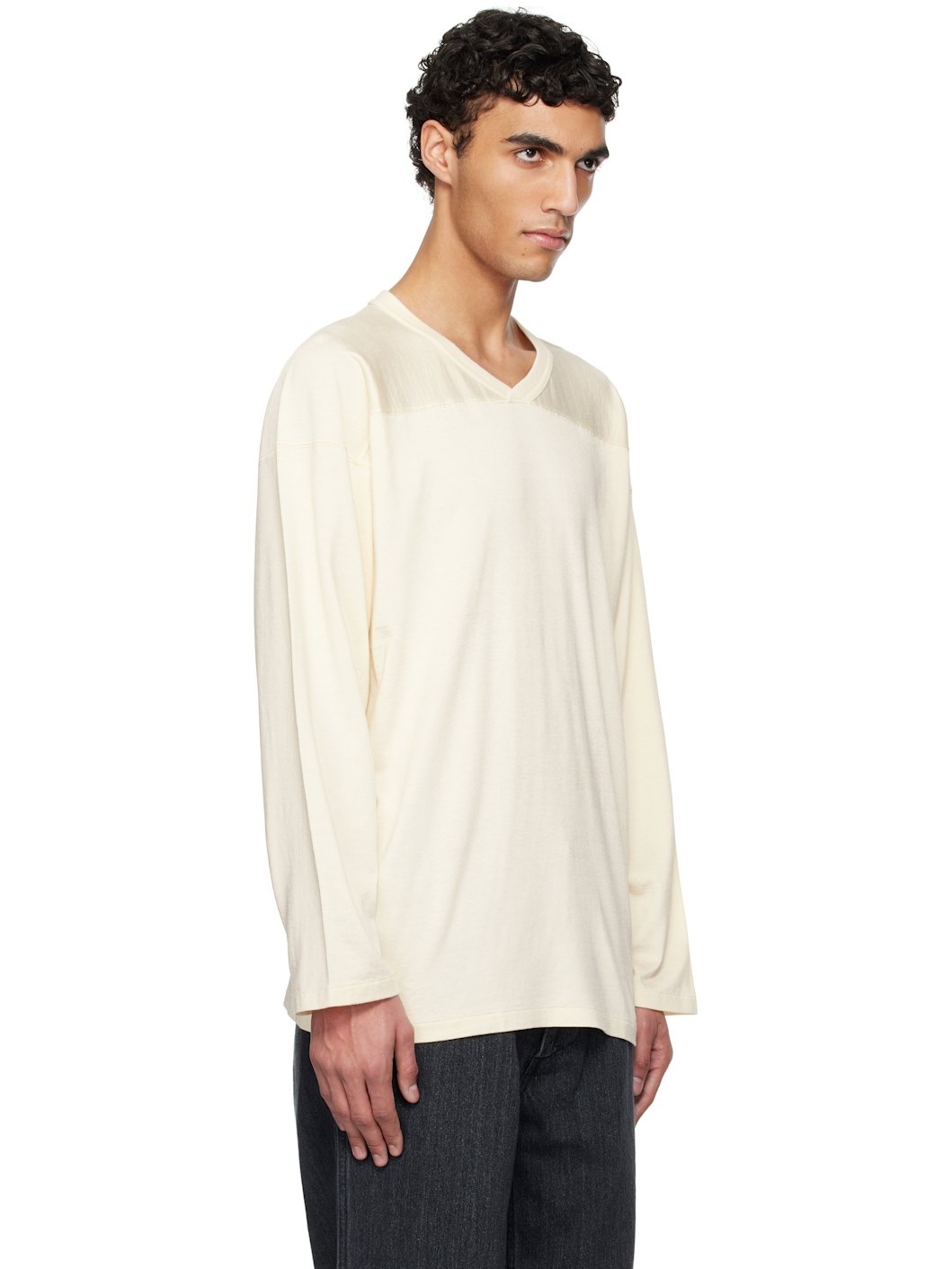 Off-White Rayon Cotton L/S T-shirt - 2