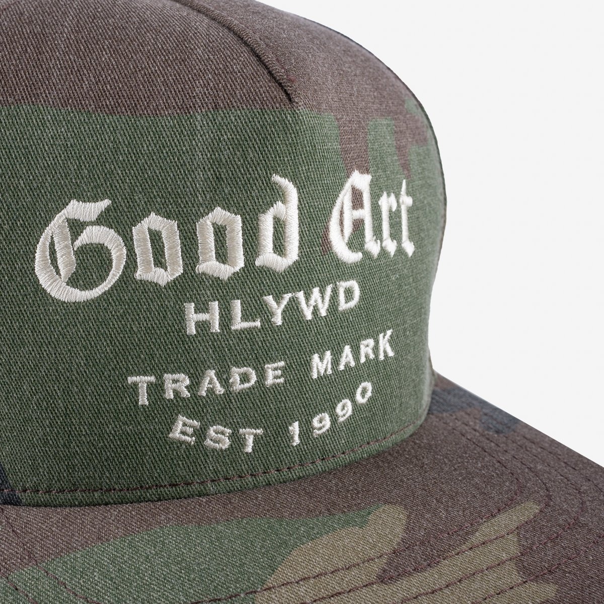 HCS-TRK-CMO GOOD ART HLYWD Trunk Logo High Crown Snapback Cap - Camo - 5