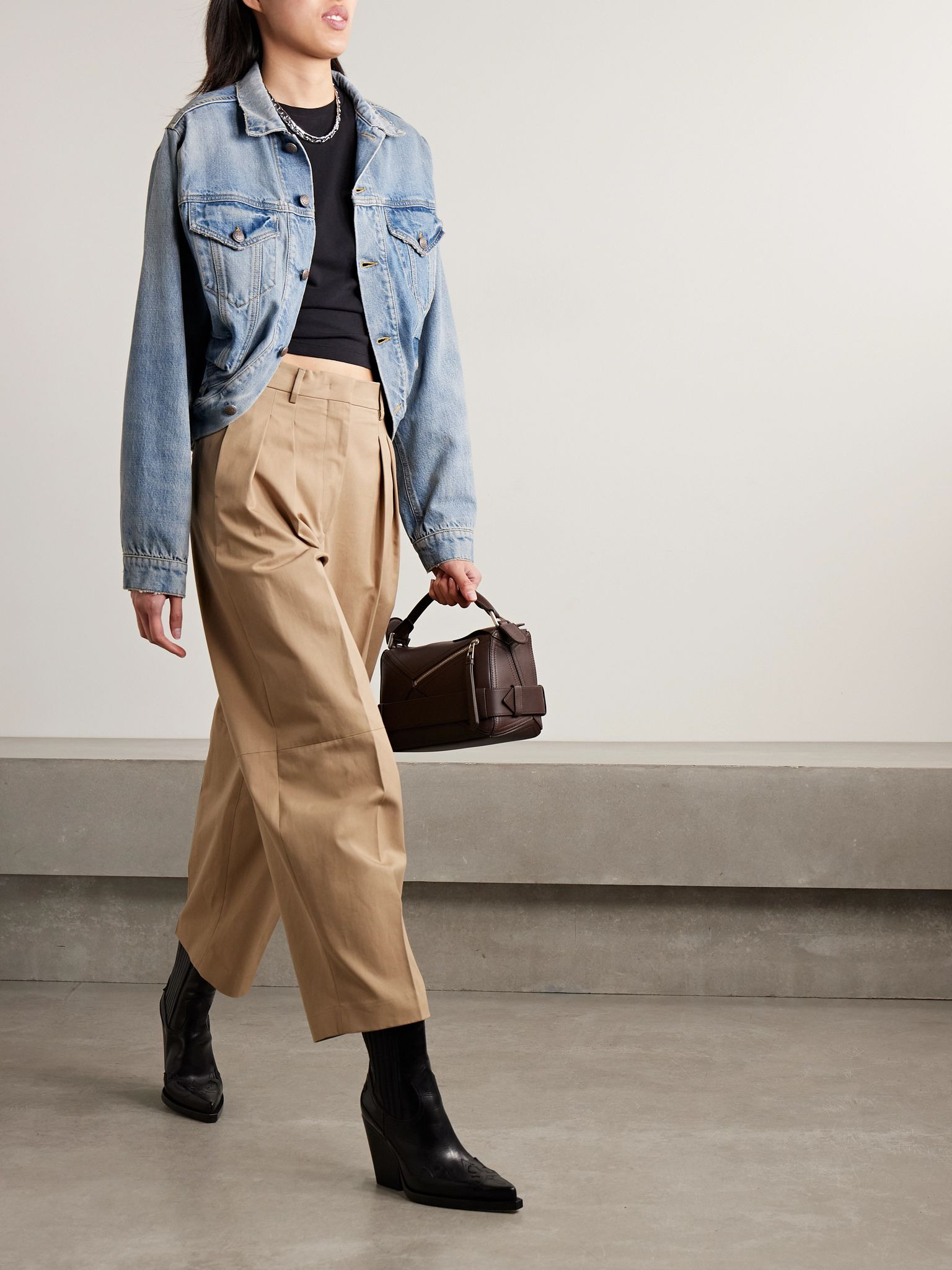 Gathered denim jacket Light denim - 2