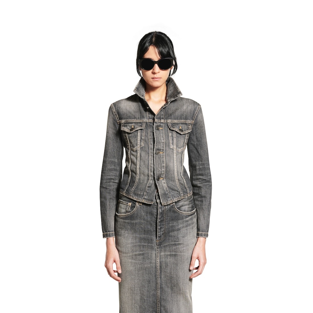 Women's Lace-up Jacket in Dark Grey - 6