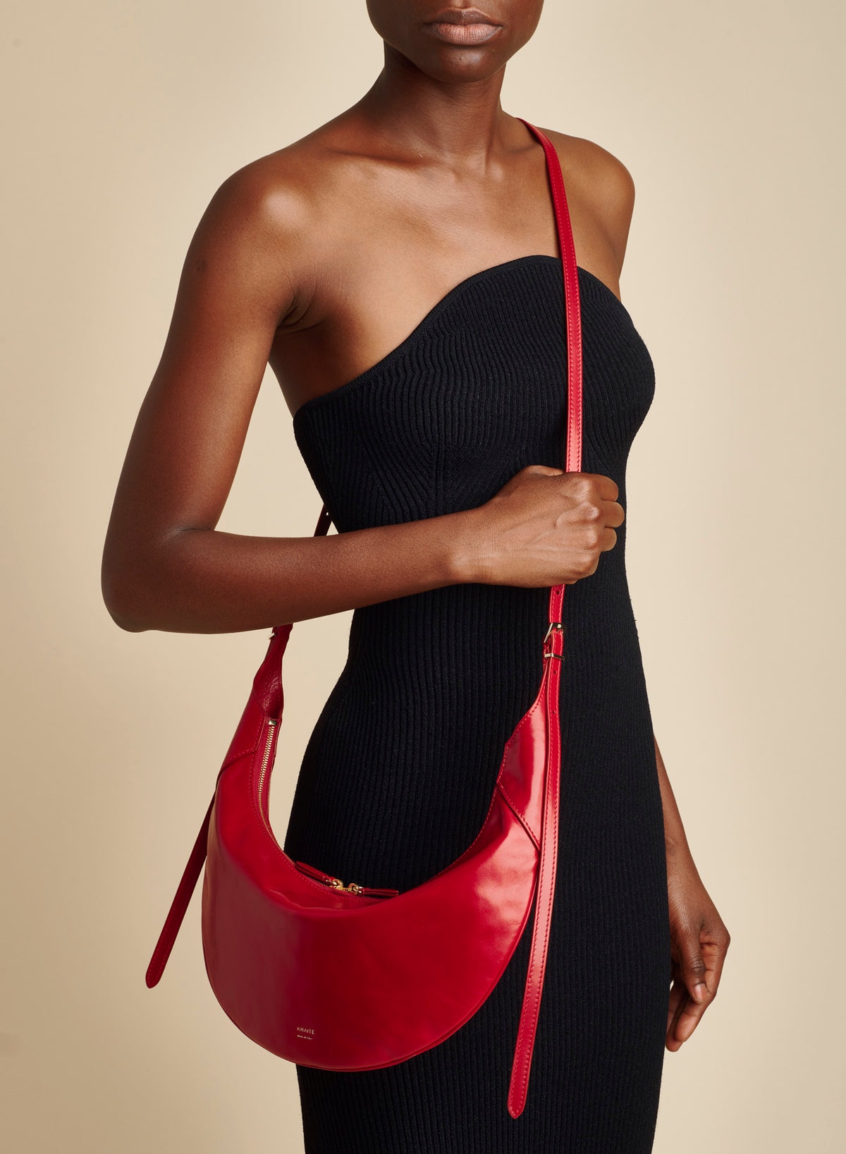The Alessia Crossbody Bag in Fire Red Leather - 4