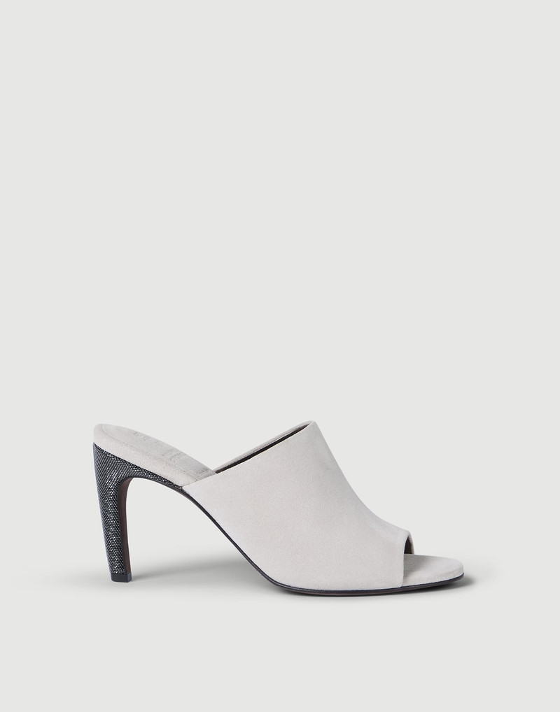 Suede heels with precious details 1