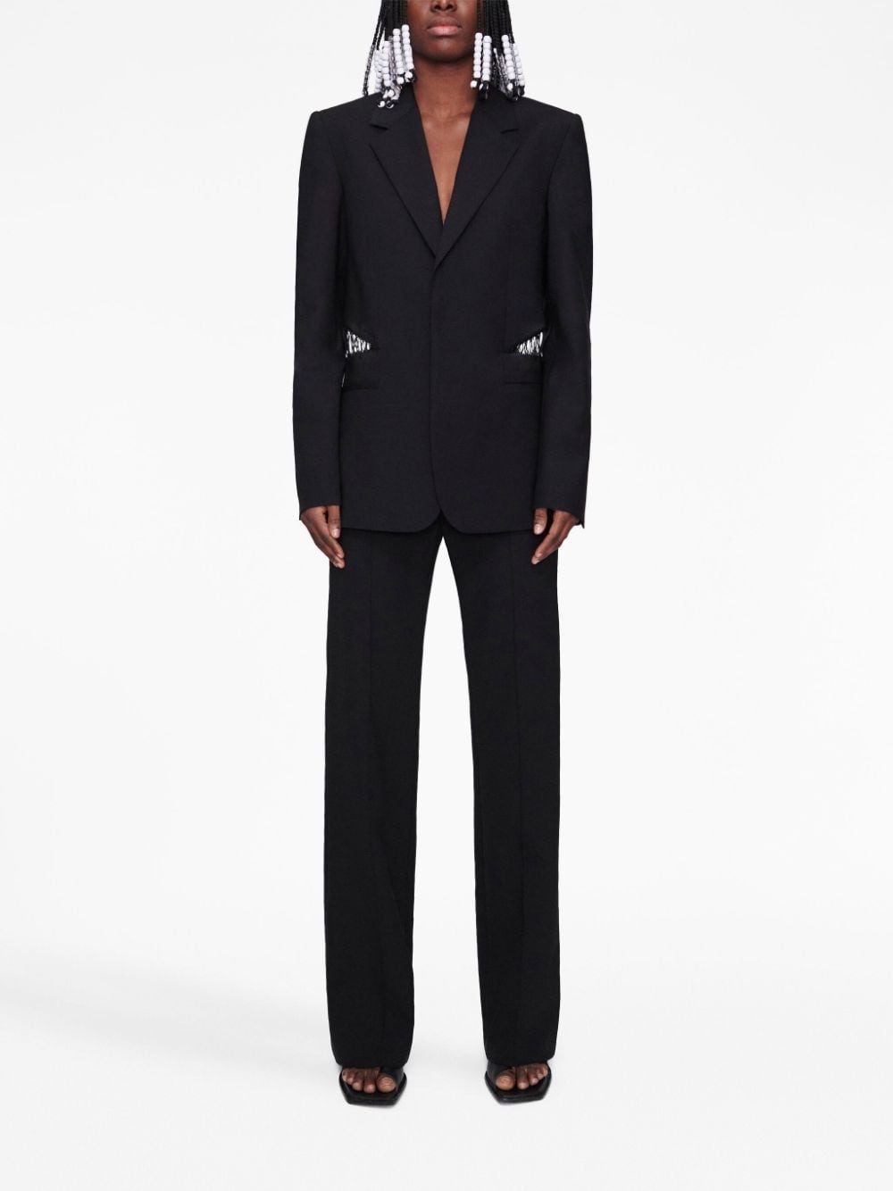 single-breasted wool blazer - 3