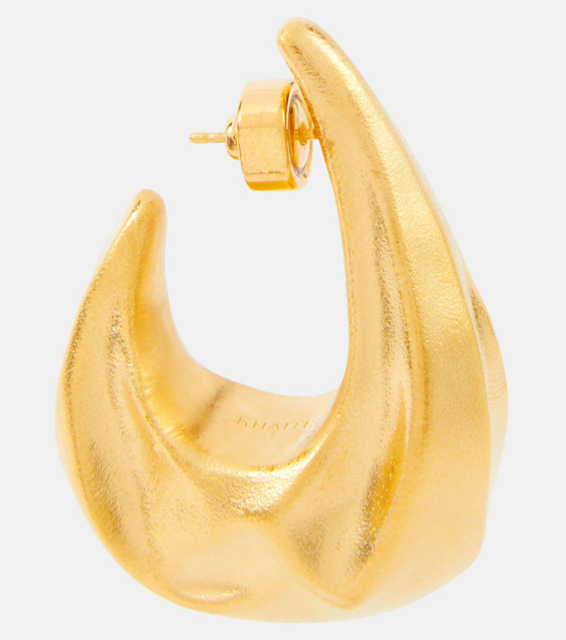 KHAITE Olivia Medium gold-plated hoop earrings outlook