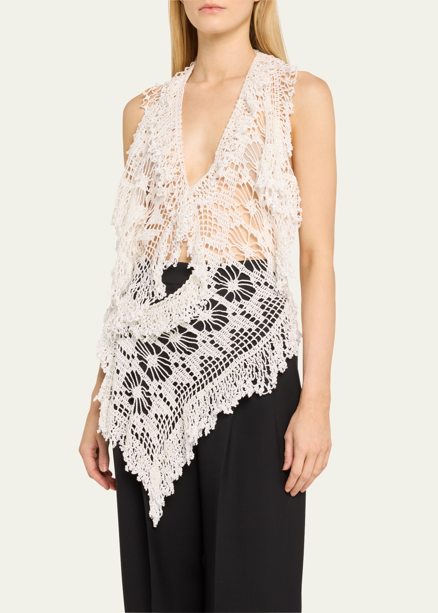 Drift Asymmetric Crochet Halter Top - 4