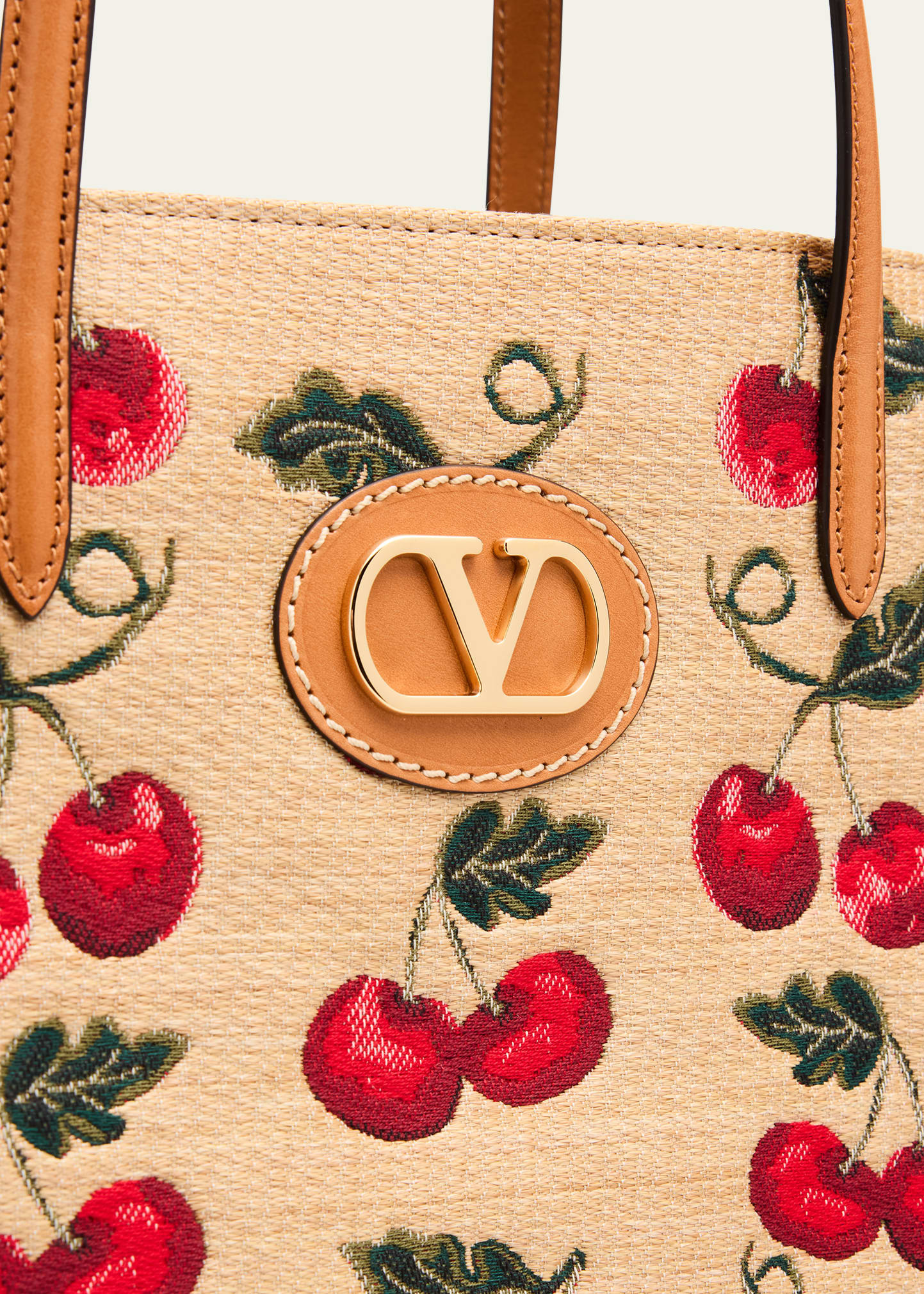 Antibes Medium Cherry Tote Bag in Cotton Jacquard - 5