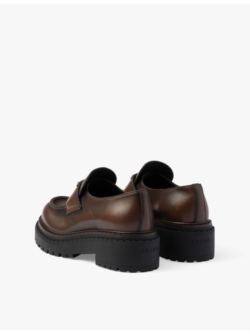 Double Chocolate logo-embellished leather heeled loafers - 5
