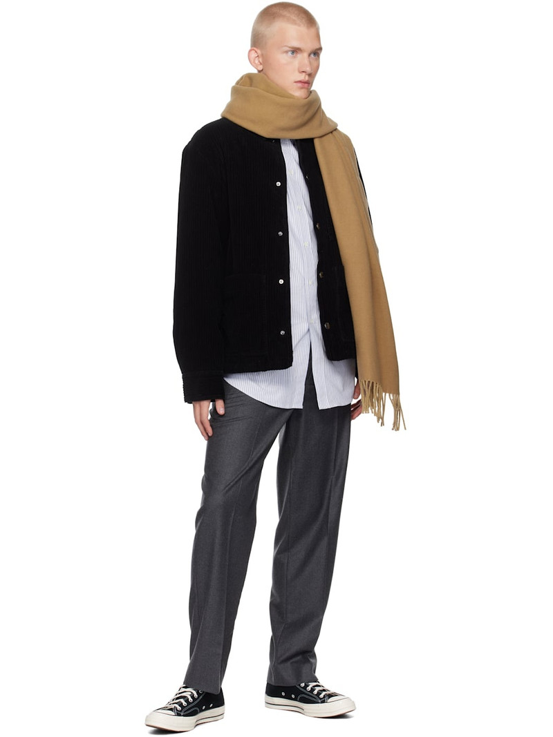 Beige Bold Fox Head Double Face Scarf 3