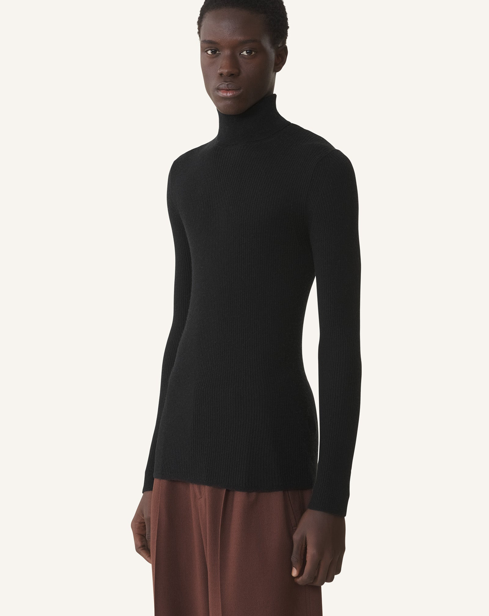 MERINO WOOL AND SILK TURTLENECK SWEATER - 3