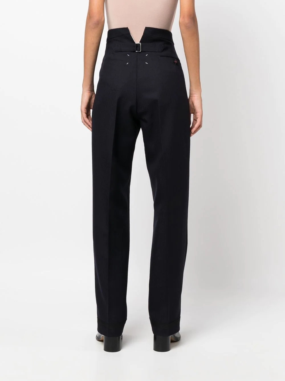 high-waisted wool trousers - 4