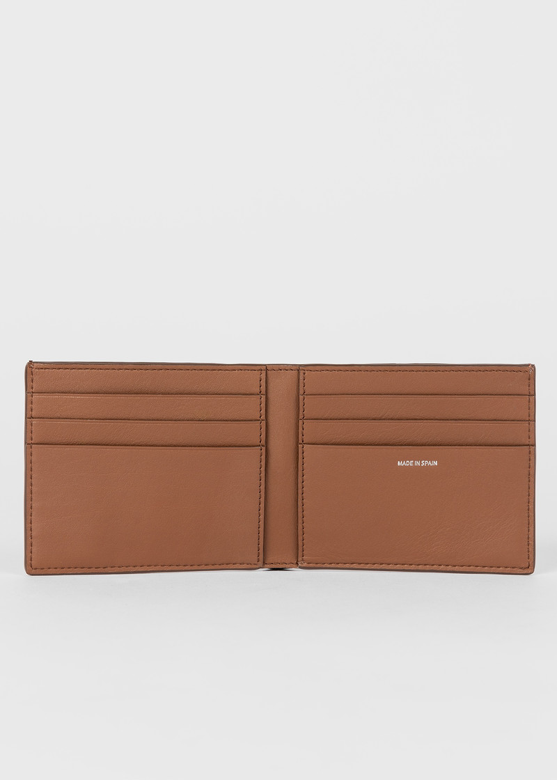 Paul Smith Brown Woven Front Calf Leather Billfold Wallet outlook