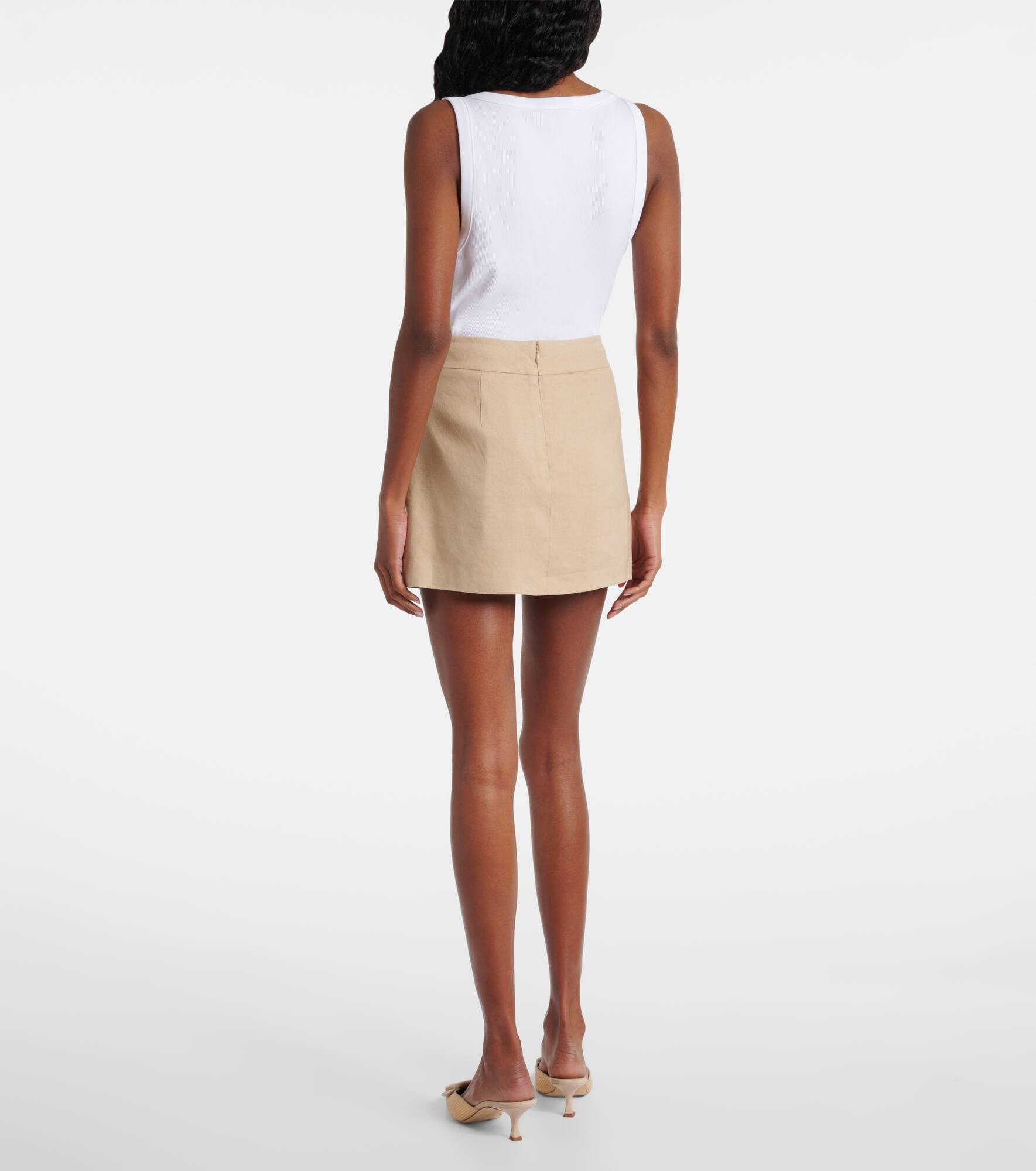 Alvara linen-blend skort - 3