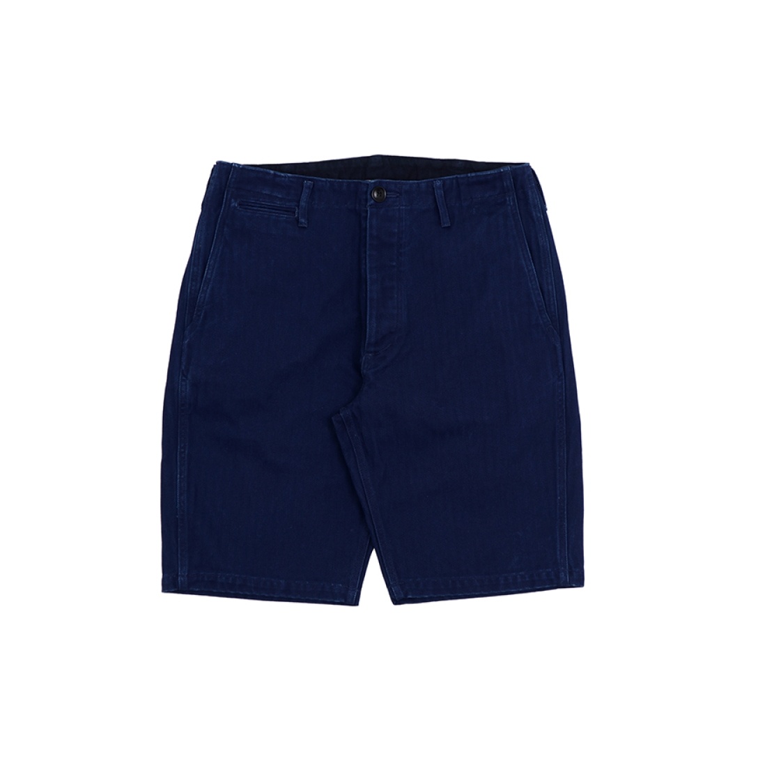 CHINO SHORTS (HERRINGBONE) DK.INDIGO - 1