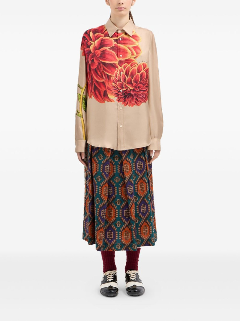 Pierre-Louis Mascia dahlia print silk shirt outlook