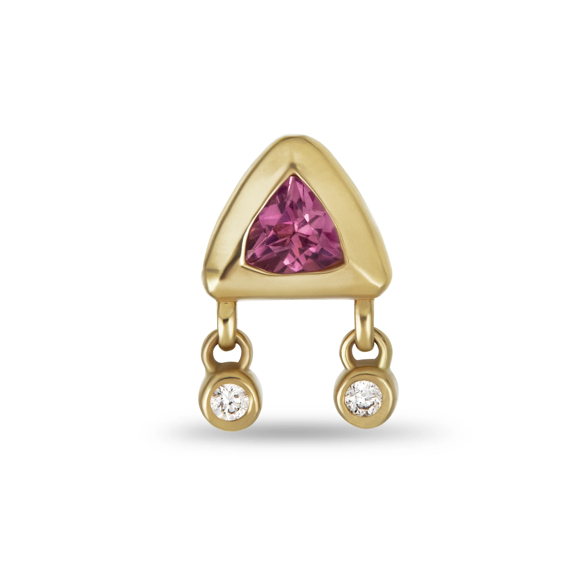 Tickled Pink Diamond Push Pin Stud - 1
