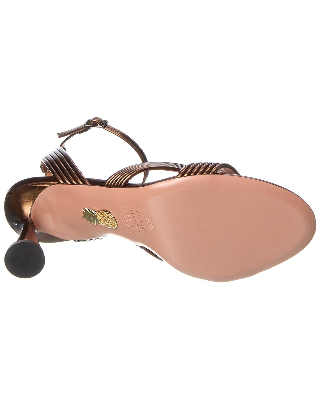 Aquazzura Darly 75 Metallic Leather Sandal - 4