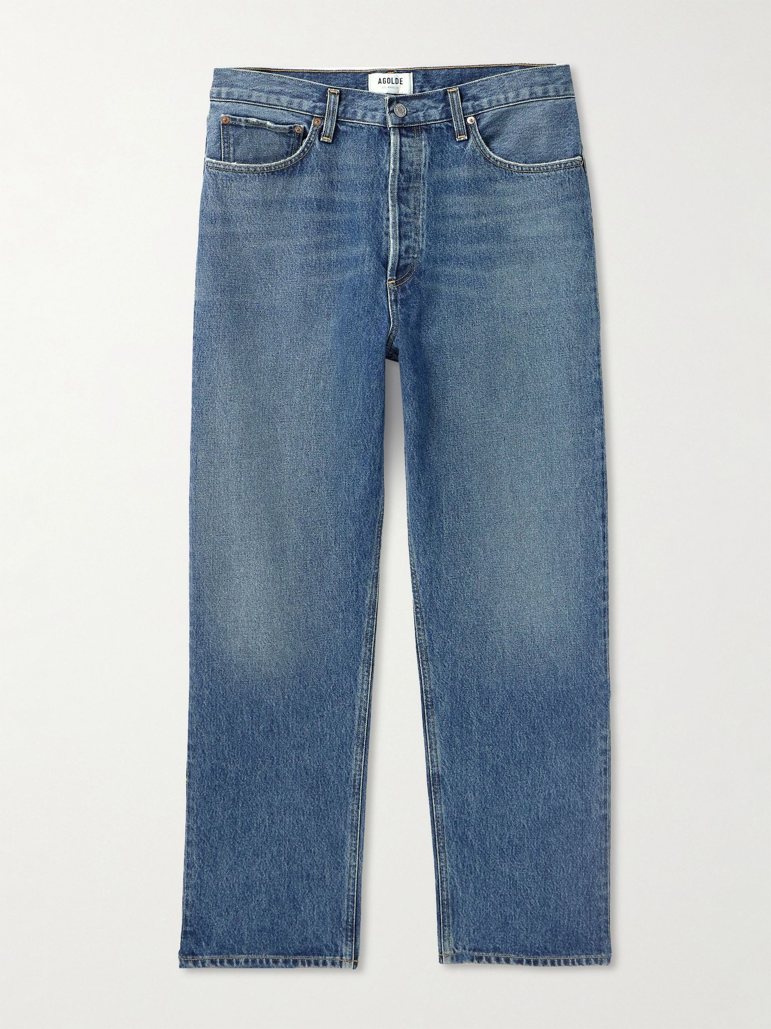 90's Straight-Leg Distressed Jeans Blue - 1