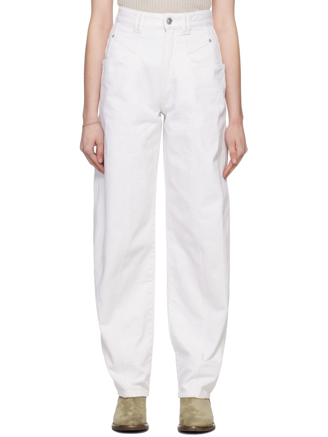 White Vetan Jeans - 1