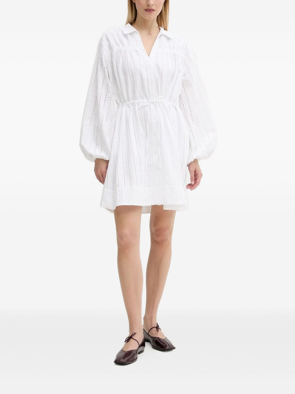 Samanarola eyelet detailing mini dress - 2