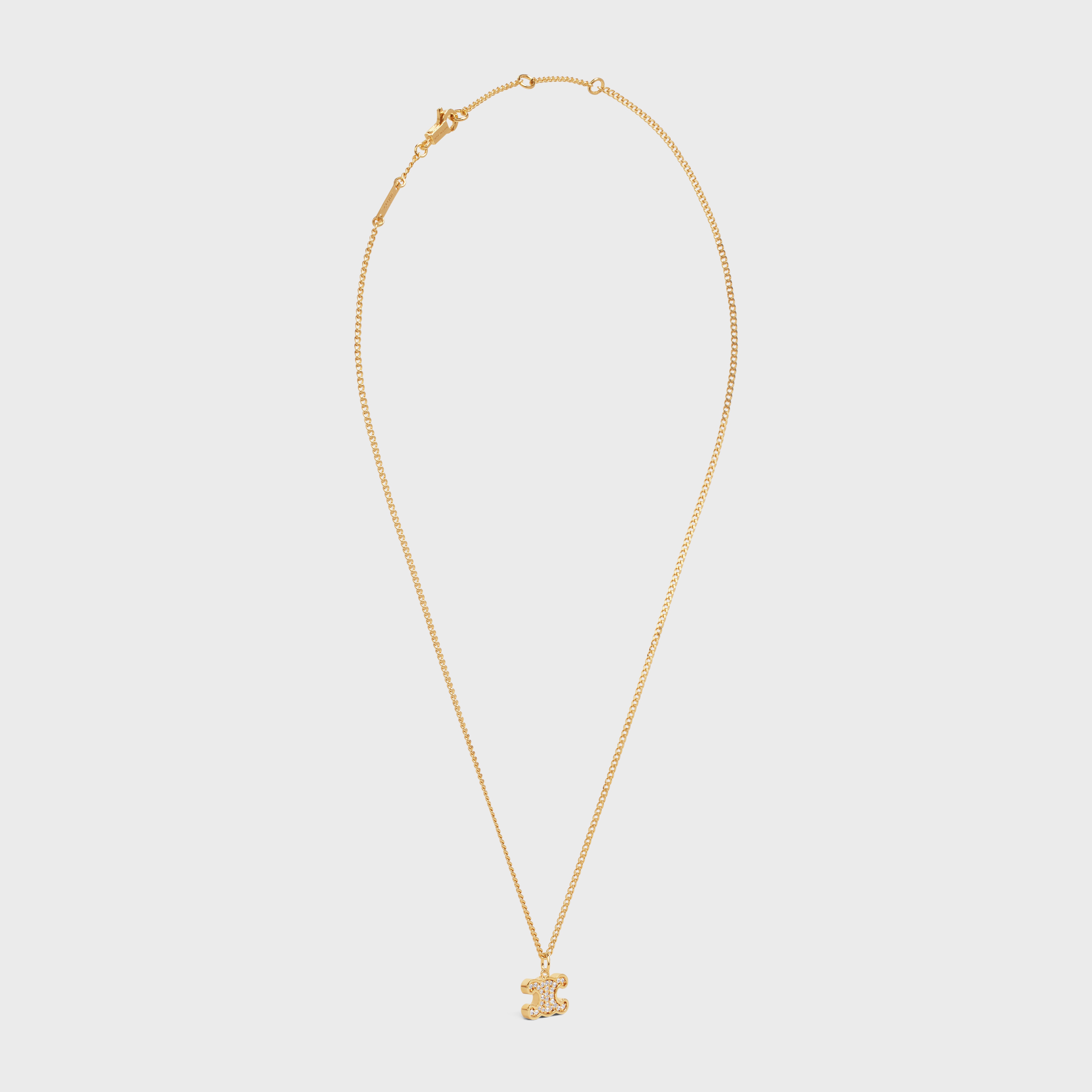 Triomphe Rhinestone Necklace in Brass with Gold Finish and Crystals - 3