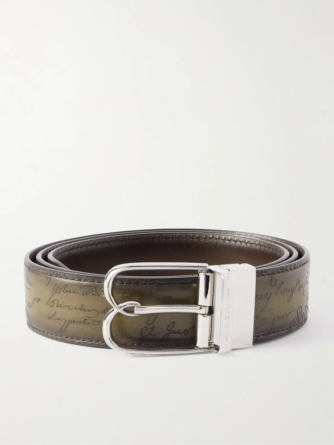 B Volute 3.5cm Scritto Venezia Leather Belt - 1